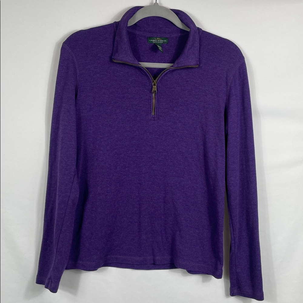 Lauren Ralph Lauren Lauren Jeans co Purple Quarter-Zip Pullover. Size Large.‎